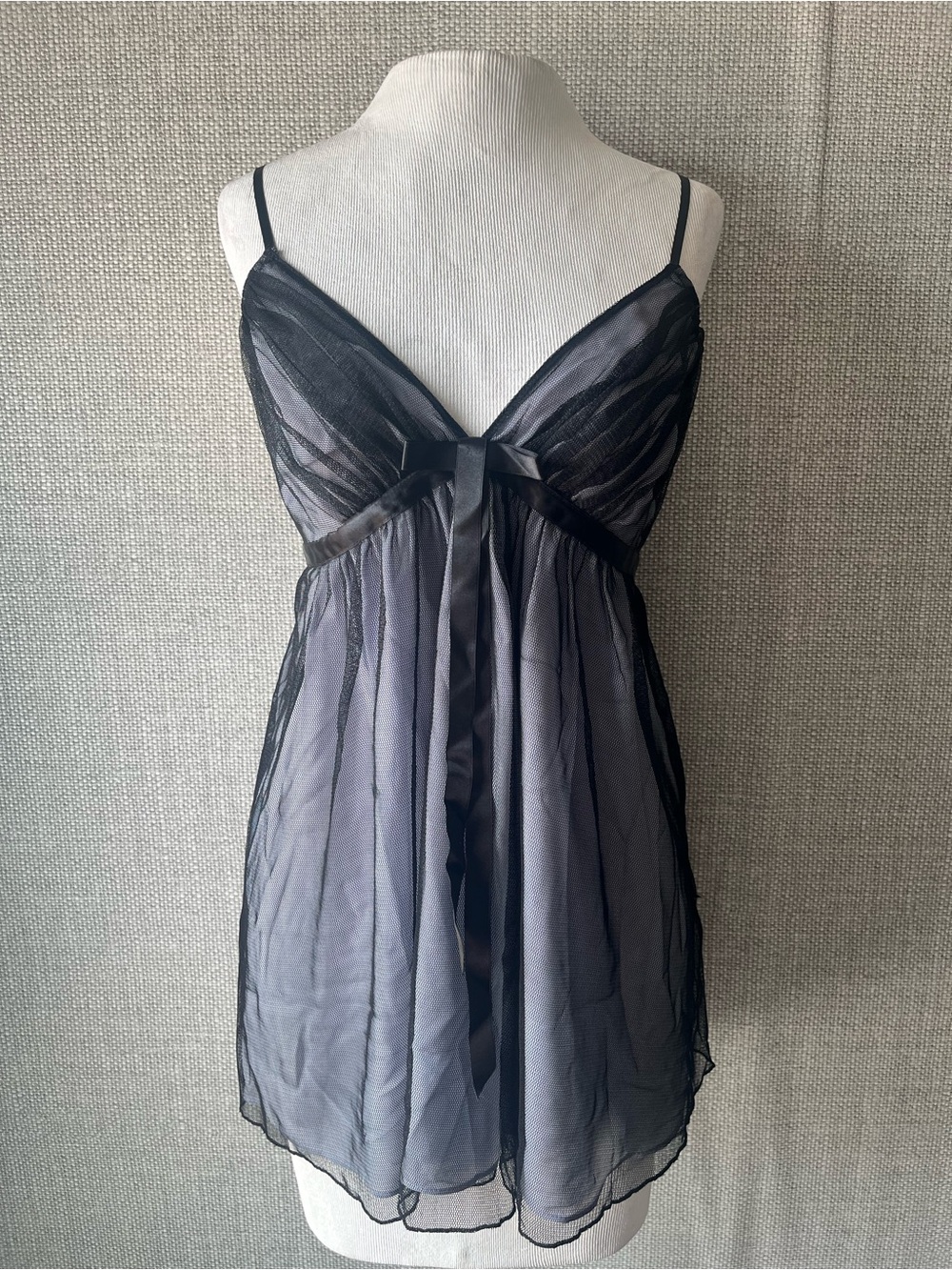 Victoria's Secret Black Sheer Babydoll Chemise